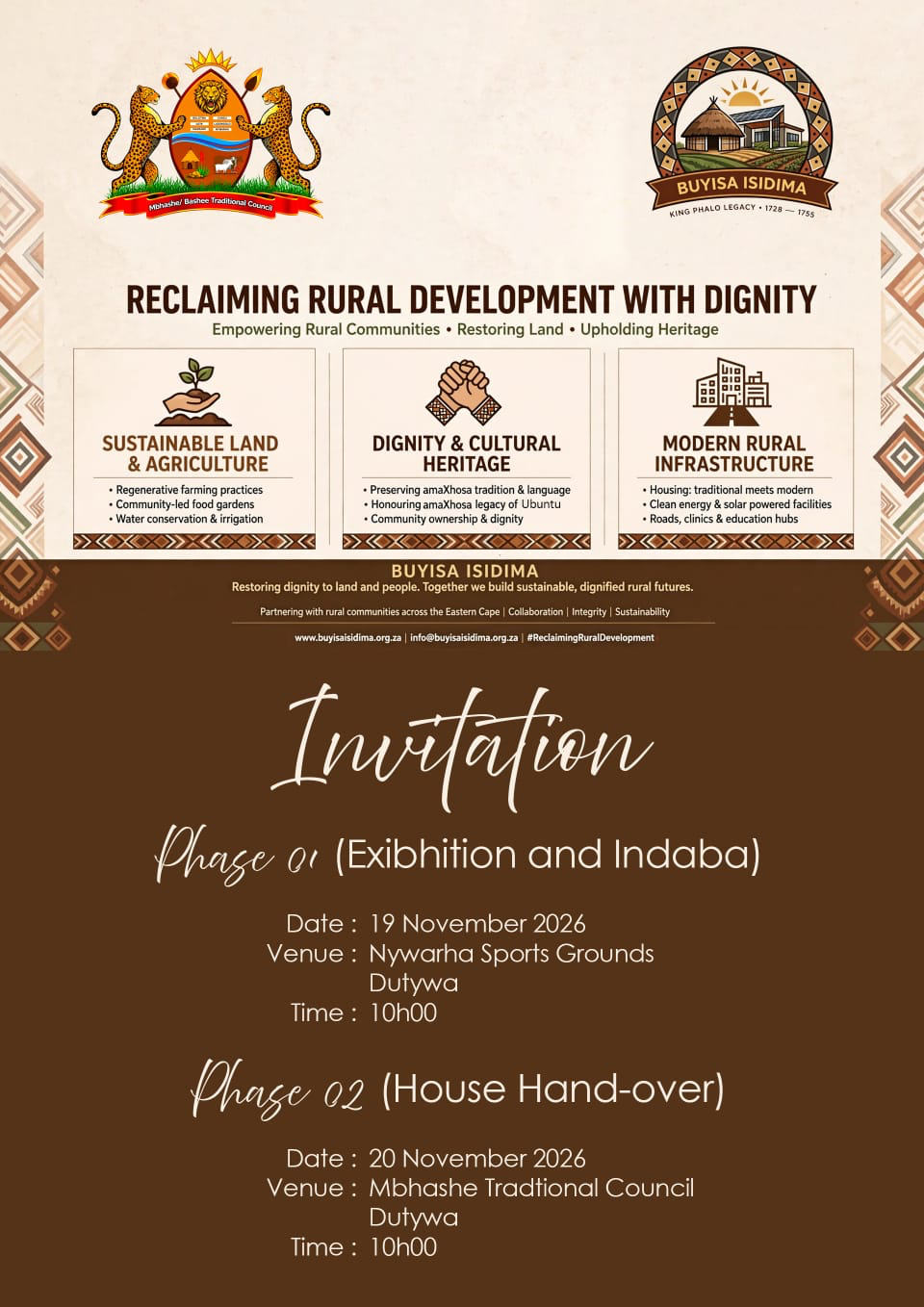 Buyisa Isidima event invitation